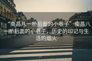 “南昌八一橋后面的小巷子”南昌八一橋后面的小巷子，歷史的印記與生活的煙火