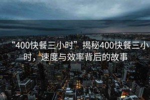 “400快餐三小時”揭秘400快餐三小時，速度與效率背后的故事