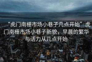 “虎門南柵市場(chǎng)小巷子幾點(diǎn)開始”虎門南柵市場(chǎng)小巷子新貌，早晨的繁華與活力從幾點(diǎn)開始