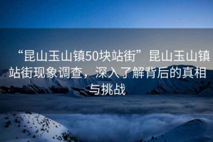 “昆山玉山鎮(zhèn)50塊站街”昆山玉山鎮(zhèn)站街現(xiàn)象調(diào)查，深入了解背后的真相與挑戰(zhàn)