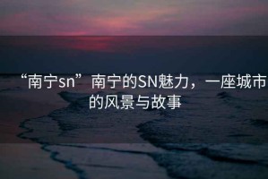 “南寧sn”南寧的SN魅力，一座城市的風景與故事