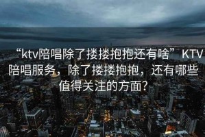 “ktv陪唱除了摟摟抱抱還有啥”KTV陪唱服務(wù)，除了摟摟抱抱，還有哪些值得關(guān)注的方面？
