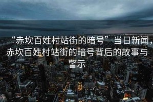 “赤坎百姓村站街的暗號(hào)”當(dāng)日新聞，赤坎百姓村站街的暗號(hào)背后的故事與警示