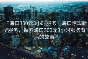 “海口300元3小時服務”?？隗@現(xiàn)新型服務，探索?？?00元3小時服務背后的故事