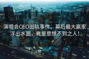 演唱會(huì)CEO出軌事件，幕后最大贏家浮出水面，竟是意想不到之人！