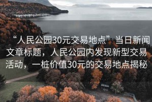 “人民公園30元交易地點”當(dāng)日新聞文章標(biāo)題，人民公園內(nèi)發(fā)現(xiàn)新型交易活動，一樁價值30元的交易地點揭秘