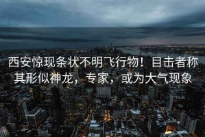 西安驚現(xiàn)條狀不明飛行物！目擊者稱其形似神龍，專家，或為大氣現(xiàn)象