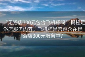 “足浴店300元包含飛機杯嗎”揭秘足浴店服務(wù)內(nèi)容，飛機杯是否包含在足浴店300元服務(wù)中？