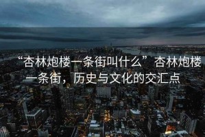 “杏林炮樓一條街叫什么”杏林炮樓一條街，歷史與文化的交匯點(diǎn)