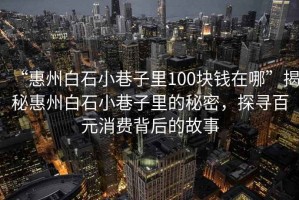 “惠州白石小巷子里100塊錢在哪”揭秘惠州白石小巷子里的秘密，探尋百元消費(fèi)背后的故事