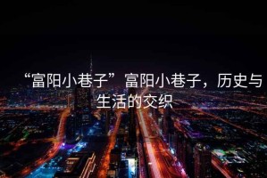 “富陽小巷子”富陽小巷子，歷史與生活的交織