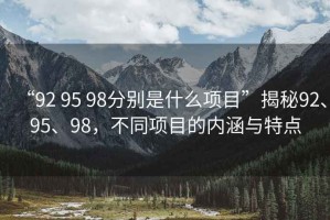 “92 95 98分別是什么項(xiàng)目”揭秘92、95、98，不同項(xiàng)目的內(nèi)涵與特點(diǎn)