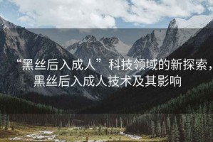 “黑絲后入成人”科技領(lǐng)域的新探索，黑絲后入成人技術(shù)及其影響
