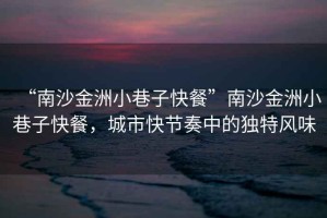 “南沙金洲小巷子快餐”南沙金洲小巷子快餐，城市快節(jié)奏中的獨特風(fēng)味