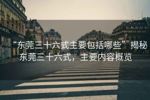 “東莞三十六式主要包括哪些”揭秘東莞三十六式，主要內(nèi)容概覽