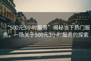 “500元3小時服務(wù)”揭秘當(dāng)下熱門服務(wù)，一場關(guān)于500元3小時服務(wù)的探索