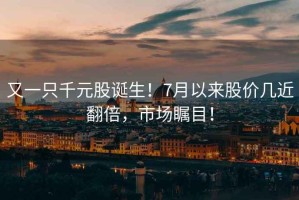 又一只千元股誕生！7月以來(lái)股價(jià)幾近翻倍，市場(chǎng)矚目！