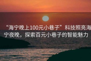 “海寧晚上100元小巷子”科技照亮海寧夜晚，探索百元小巷子的智能魅力