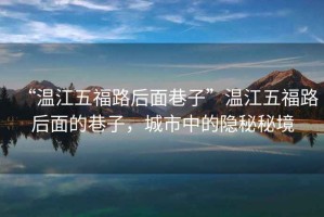 “溫江五福路后面巷子”溫江五福路后面的巷子，城市中的隱秘秘境