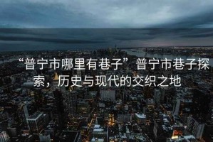 “普寧市哪里有巷子”普寧市巷子探索，歷史與現(xiàn)代的交織之地