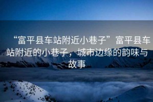 “富平縣車站附近小巷子”富平縣車站附近的小巷子，城市邊緣的韻味與故事