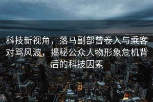科技新視角，落馬副部曾卷入與乘客對(duì)罵風(fēng)波，揭秘公眾人物形象危機(jī)背后的科技因素