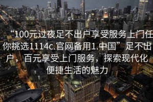 “100元過夜足不出戶享受服務上門任你挑選1114c.官網(wǎng)備用1.中國”足不出戶，百元享受上門服務，探索現(xiàn)代化便捷生活的魅力