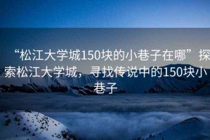 “松江大學(xué)城150塊的小巷子在哪”探索松江大學(xué)城，尋找傳說(shuō)中的150塊小巷子