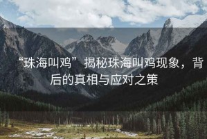 “珠海叫雞”揭秘珠海叫雞現(xiàn)象，背后的真相與應對之策