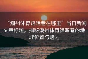 “潮州體育館暗巷在哪里”當(dāng)日新聞文章標(biāo)題，揭秘潮州體育館暗巷的地理位置與魅力