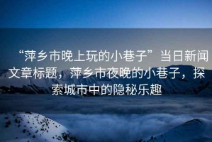 “萍鄉(xiāng)市晚上玩的小巷子”當(dāng)日新聞文章標(biāo)題，萍鄉(xiāng)市夜晚的小巷子，探索城市中的隱秘樂趣