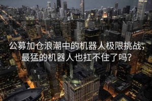 公募加倉浪潮中的機(jī)器人極限挑戰(zhàn)，最猛的機(jī)器人也扛不住了嗎？