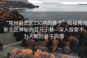 “常州新北區(qū)150塊的巷子”揭秘常州新北區(qū)神秘的百元小巷—深入探索不為人知的巷子風情
