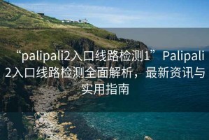 “palipali2入口線路檢測1”Palipali 2入口線路檢測全面解析，最新資訊與實用指南