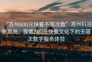 “蘇州800元快餐不限次數(shù)”蘇州科技新風(fēng)尚，探索800元快餐文化下的無(wú)限次數(shù)字服務(wù)體驗(yàn)
