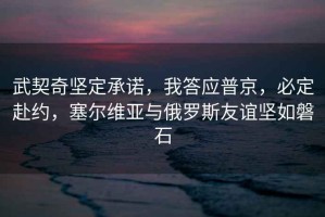 武契奇堅定承諾，我答應普京，必定赴約，塞爾維亞與俄羅斯友誼堅如磐石