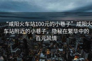 “咸陽(yáng)火車站100元的小巷子”咸陽(yáng)火車站附近的小巷子，隱秘在繁華中的百元風(fēng)情