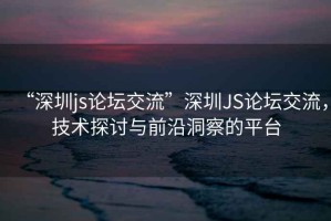 “深圳js論壇交流”深圳JS論壇交流，技術(shù)探討與前沿洞察的平臺
