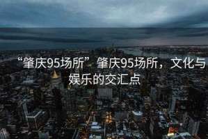 “肇慶95場所”肇慶95場所，文化與娛樂的交匯點