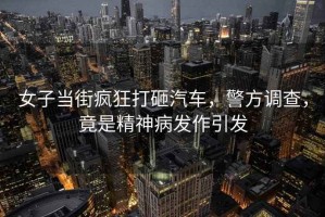 女子當(dāng)街瘋狂打砸汽車，警方調(diào)查，竟是精神病發(fā)作引發(fā)