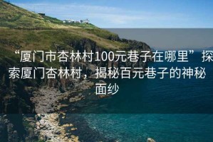 “廈門市杏林村100元巷子在哪里”探索廈門杏林村，揭秘百元巷子的神秘面紗