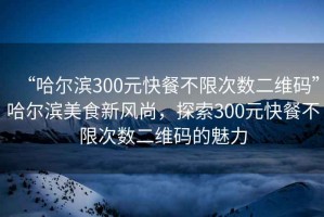 “哈爾濱300元快餐不限次數(shù)二維碼”哈爾濱美食新風(fēng)尚，探索300元快餐不限次數(shù)二維碼的魅力