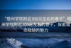 “梧州學院附近300元左右的巷子”梧州學院附近300元左右的巷子，探索城市隱秘的魅力