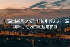 “深圳新月論壇”科技引領(lǐng)未來(lái)，深圳新月論壇的崛起與影響