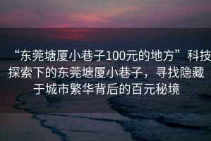 “東莞塘廈小巷子100元的地方”科技探索下的東莞塘廈小巷子，尋找隱藏于城市繁華背后的百元秘境