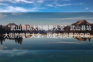 “武山縣站大街暗號(hào)大全”武山縣站大街的暗號(hào)大全，歷史與風(fēng)景的交織
