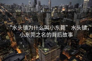 “水頭鎮(zhèn)為什么叫小東莞”水頭鎮(zhèn)，小東莞之名的背后故事