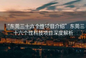 “東莞三十六個(gè)性項(xiàng)目介紹”東莞三十六個(gè)性科技項(xiàng)目深度解析