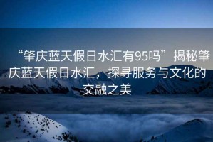 “肇慶藍(lán)天假日水匯有95嗎”揭秘肇慶藍(lán)天假日水匯，探尋服務(wù)與文化的交融之美