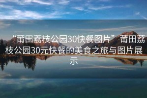 “莆田荔枝公園30快餐圖片”莆田荔枝公園30元快餐的美食之旅與圖片展示